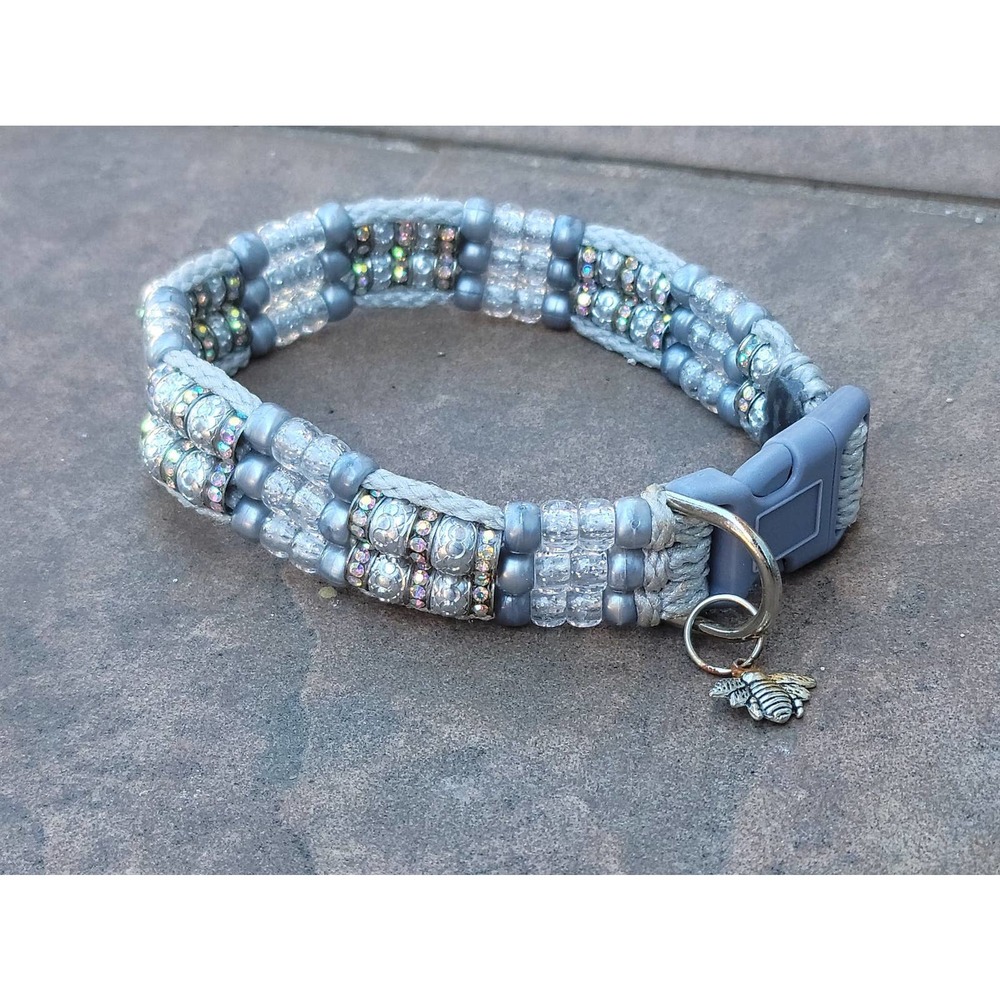 Custom Handmade Beaded Bling Dog Collar